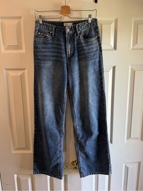 Oat New York Medium Dark Blue Wide-Leg Jeans  Size 4/27